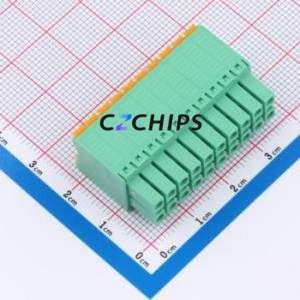 MX15EDGKNH-3.5-2*10P-GN01-Cu-A Plug-in Terminal Block P=3.5mm Connector Plug 2x10P 3.5mm Green - Product Image 2