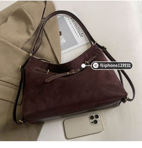 Sac fourre-tout en faux daim pour femmes, grande capacité, sac à bandoulière minimaliste haut de gamme, sacs à main polyvalents pour le shopping, vente en gros - Product Image 6