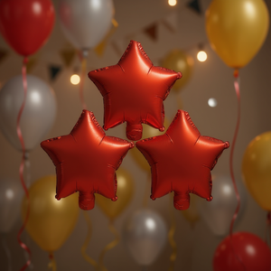 Globos de Estrella Metalizados Rojos de 10 Pulgadas para Fiestas, Decoraciones para Fiestas de Cumpleaños - Product Image 2
