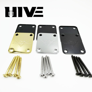 Placa de Refuerzo para Guitarra Eléctrica HIVE de 3 Colores y 4 Orificios en Forma de F/V, para Conexión de Mástil y Cuerpo, Puente Metálico con Tornillos - Product Image 5