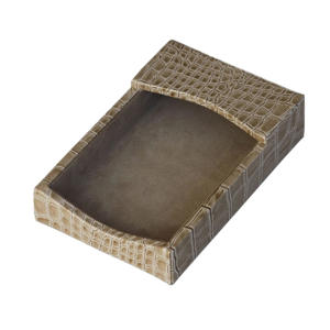 Qatar Luxe Marron et Or PU Cuir Bureau Papeterie Cadeau Ensemble 6pcs En Cuir Bureau Accessoire En Cuir Organisateur De Bureau - Product Image 4