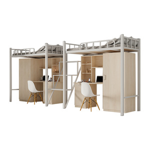 Leica Loft Bed With Desk And Storage 1.2M For Students Dormitory Bedroom Furniture Integrated <b>Bookcase</b> - Product Image 5