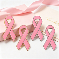 Badges personnalisés en ruban rose, épingles de sensibilisation au cancer du sein, broches en émail souple, cadeaux de charité, cadeaux de soutien, commande urgente facile