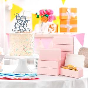 Boîtes à biscuits roses, petites boîtes à pâtisserie pour desserts, gâteaux, beignets, tartes, bonbons (6 x 3 x 1,8 pouces, rose) - Product Image 3