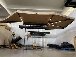 Mới Đến Glamping Miễn Phí Đứng 270 <span class=keywords><strong>360</strong></span> Độ Thêm Lớn Batwing 2M Xe Roof Top Lều Bên Mái Hiên Với Ánh Sáng LED, Side Tường - Product Image 5