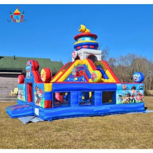 Comercial PVC mármol perrito patrulla inflable Castillo tobogán combinado para alquiler - Product Image 3