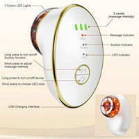 Appareil de massage facial et cervical 7 couleurs, anti-rides, sculptant, à ventouses, avec vibrations et micro-courant