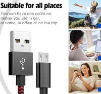 100% asli 3M kabel Data USB mikro dapat ditarik asli pengisi daya Cepat & sinkronisasi untuk kamera PC jam tangan pintar Printer komputer