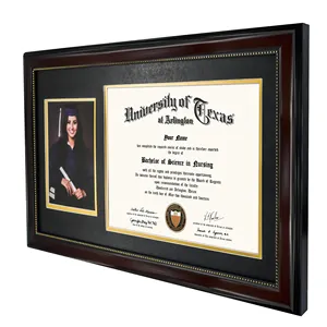 MONDON Reddish Brown With Gold Trim Graduation Photo Frame A4 Diploma Frame Certificate Frame 8.5 X 11