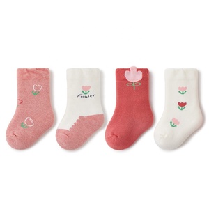 Indoor Huis Warme En Gezellige Koraalfleece Sokken Voor Pasgeboren Babyjongen <span class=keywords><strong>Set</strong></span> Gebreide Sokken - Product Image 6