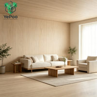 Panneau mural imperméable et ignifuge en WPC avec placage bambou-charbon pour villa moderne, chambre, salle de bain, extérieur, salle à manger contemporaine, graphique