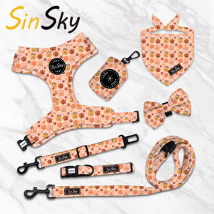 SinSky tali kekang anjing grosir mewah kustom pola cetak Logo pelatihan tidak ada tarik hewan peliharaan tali kekang anjing Set untuk anjing - Product Image 1