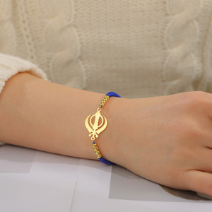 Khanda <span class=keywords><strong>Sikh</strong></span> Đức Tin Vòng Đeo Tay Cho Phụ Nữ Người Đàn Ông Thép Không Gỉ Cổ Điển Ấn Độ Thanh Kiếm May Mắn Vòng Đeo Tay Tinh Thần Đồ Trang Sức Quà Tặng - Product Image 5