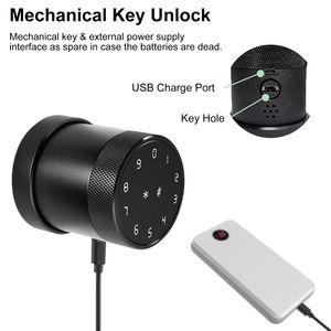 Akıllı TTlock App uzaktan kumanda elektronik dijital kilit şifre parmak baskı yuvarlak topuzu Tuya akıllı kapı kilidi - Product Image 6