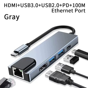 <span class=keywords><strong>Adaptador</strong></span> Hub <span class=keywords><strong>USB</strong></span> C 5 en 1 con <span class=keywords><strong>HDMI</strong></span> 4K, Ethernet de 1000 Mbps, <span class=keywords><strong>USB</strong></span> 3.0, <span class=keywords><strong>USB</strong></span> 2.0 y PD de 100 W, Dongle Multipuerto para MacBook, iPad y Laptop, Venta al Por Mayor - Product Image 6