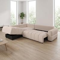 Canapé convertible en velours deux places en forme de L, lit escamotable confortable, mobilier de salon – Vente en gros