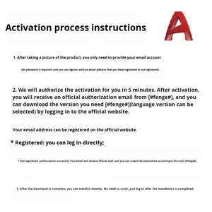 Para Autorización de correo electrónico de activación de número de serie de software original oficial CAD de AutoCAD 2018-2026 para versión de Internet Stock - Product Image 6