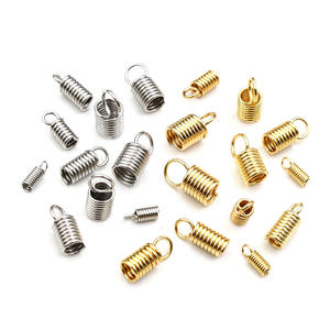 Embouts de cordon en acier inoxydable Attaches à ressort hélicoïdal pour résultats de terminateur de bijoux en cuir/corde - Product Image 3