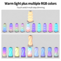 Lampe de table LED RGB créative et colorée, rechargeable par USB, lumière d'ambiance, veilleuse pour la décoration du salon et de la chambre