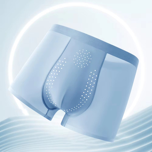 Supporto per la personalizzazione di biancheria intima di seta di ghiaccio senza cuciture Traceless molto sottili Boxer mutande da <span class=keywords><strong>uomo</strong></span> - Product Image 3