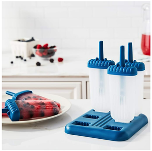 Groovy Popsicle Molds Plastic <strong>Ice</strong> Pops Reusable Sticks Drip-<strong>Guard</strong> Freezer Safe Dishwasher-Safe BPA-Free Blueberry - Product Image 5