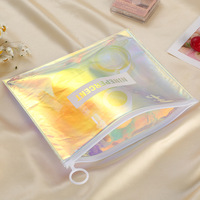 Pochette cosmétique étanche transparente en PVC TPU sérigraphiée et gravée au laser avec fermeture éclair, sac de rangement de voyage pour mascara, shampoing, perruques