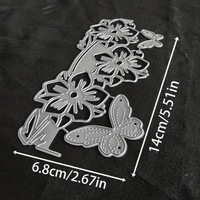 Matrice de découpe en acier inoxydable pour scrapbooking DIY, motif fleur et papillon ajourés, style moderne et simple, pour gravure métallique et artisanat