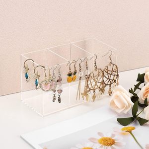 Organizador de Brochas de Maquillaje Acrílico Transparente de 3 Ranuras, Caja de Almacenamiento Cosmética Rectangular para Lápiz Labial, Rímel, Humectante Labial - Product Image 5