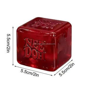 NeeDoh Red Nice Cube – Jouets sensoriels anti-stress en forme <span class=keywords><strong>de</strong></span> cube, boule à presser pour soulager le stress, jouets sensoriels à presser, jouets sensoriels Fidget - Product Image 3