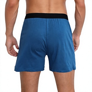 Shorts Boxers Homme Sans Coutures Taille Mi-Haute Été, Coupe Ample, Couleur Unie, Motif OEM, Respirant, en Coton/Spandex Tricoté – Vente en Gros - Product Image 3
