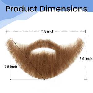 Barba Falsa Realista Reutilizable, Cabello Humano, Encaje Hecho a Mano, Barba Completa Invisible y <span class=keywords><strong>Bigote</strong></span> para Cosplay, Disfraces, Fiestas - Product Image 4