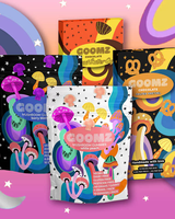 Emballage de bonbons champignon gommeux réutilisable de luxe personnalisé sacs de pochette en mylar anti-odeurs de dessin animé 3.5G avec fermeture éclair