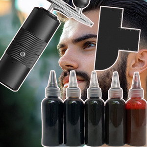 Không thấm nước râu chăm sóc Kit Airbrush chặn Kiểu dáng thiết kế thẻ chân tóc tăng cường màu đen nhuộm thẻ thợ cắt tóc của công cụ dày hơn lót - Product Image 6