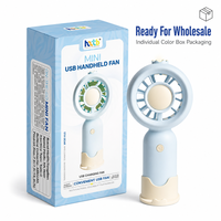 Ventilateur portable rechargeable Type-C avec contrôle de la vitesse du vent à 5 niveaux, lumière LED à pression prolongée et support pour téléphone, idéal pour les cadeaux étudiants