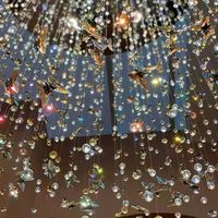 Rideau en cristal avec papillon et perle Décoration aérienne suspendue Couloir de mariage Décoration créative de plafond au plafond