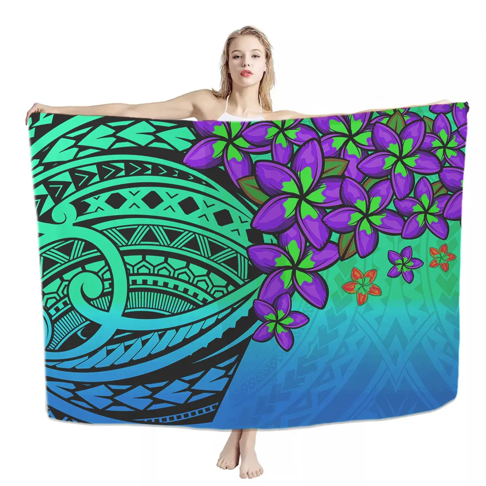 2023 nouveautés grand sarong hawaïen Tribal polynésien Floral impression 3D multi-vêtements maillot de bain sarong enveloppement couvrir sarongs femmes