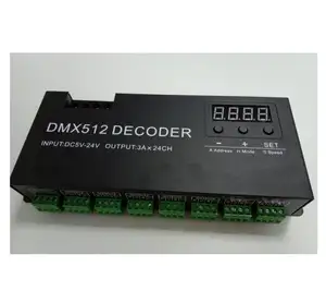 Nieuwe Fabriek Prijs Hoge Kwaliteit DC5-24V Dmx 512 Decoder DMX512-24CH Display DMX512 Led Controller 24 Circuits Kanaal