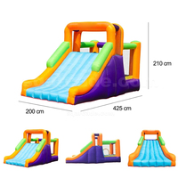 Nuevos juguetes inflables para niños al aire libre multicolor Songfa, Tobogán grande, trampolín travieso con castillo duradero