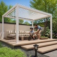 Structure d'ombrage murale en aluminium 6x3m à prix direct usine, ombrage réglable avec toit rétractable pour jardin, patio et cour arrière
