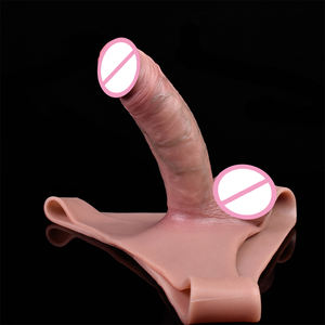 Dildo <span class=keywords><strong>Strap</strong></span>-on Realistis untuk Pria, Celana Pembesar <span class=keywords><strong>Penis</strong></span> dengan Bahan Silikon - Product Image 5