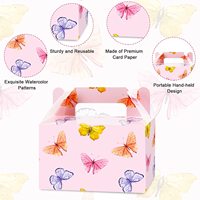 Boîte à pain en carton alimentaire de qualité supérieure, personnalisée avec un motif papillon, pour gâteau de mariage