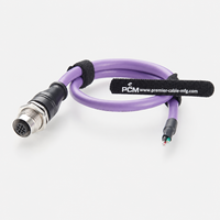 Rangkaian Kabel Profibus M12 B-Code 2 Pin Female Panel Mount dengan Ujung Terbuka dan Dilindungi untuk Peralatan Otomasi Industri