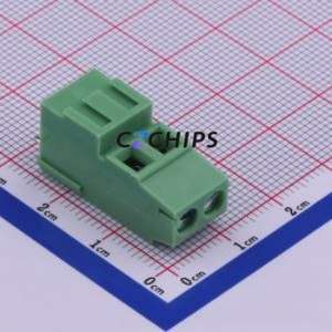 XYEEK500-5.08-2P Screw Terminal Block Through hole Component (THT),P=5.08mm Connector 1x2P 5.08mm Green Through Hole - Product Image 1