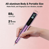 Vente en gros - Perceuse à ongles portable à haute vitesse 35000 tr/min, corps en acier inoxydable, moteur sans balais, rechargeable par USB, lime électrique pour ongles