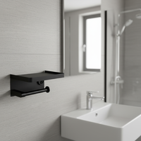 Support mural pour téléphone portable en acier inoxydable 304 Homedec, distributeur de papier toilette/serviettes, design moderne pour salle de bain, garantie 3 ans