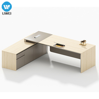 LIWEI Bureau de direction moderne et élégant en panneaux de bois, ensemble de mobilier de bureau extensible, durable et au design ergonomique