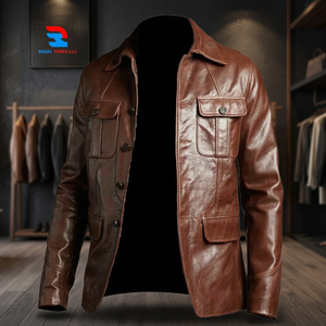 Vestes en cuir d'agneau véritable de haute qualité, sur mesure, pour hommes, de la marque Regal Three Sportswear |   Vêtements d'extérieur d'hiver antibactériens et respirants - Product Image 2