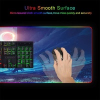 Tapis de souris rgb pour bureau, design de clavier étendu d'ordinateur, grand led rgb tapis de souris de jeu 80x30