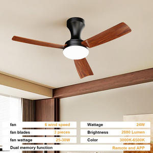 Ventilateur de plafond intelligent moderne de 42 pouces avec lumière - Contrôle par application et télécommande, moteur silencieux DC <30dB, 3 pales, 6 vitesses réglables, pour chambre à coucher - Product Image 6