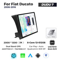 DUDUAUTO Convient pour Fiat Ducato 2006-2016, système multimédia Android modifié pour voiture, navigation Bluetooth, Car-play, écran de recul